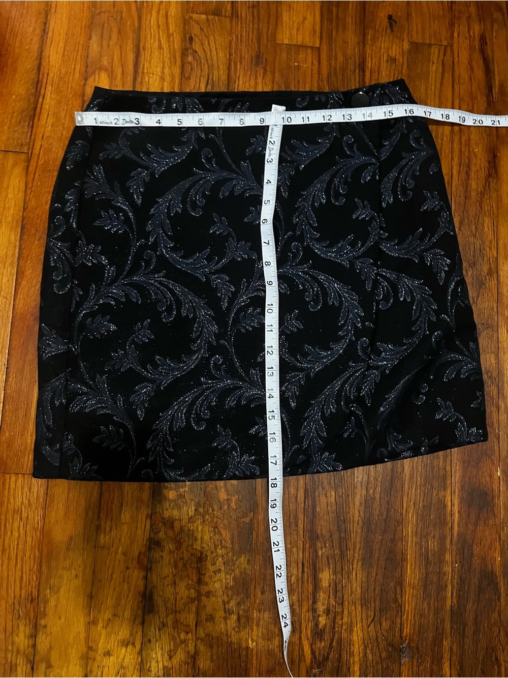 LOFT Black Glitter Jacquard Mini Skirt